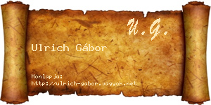 Ulrich Gábor névjegykártya